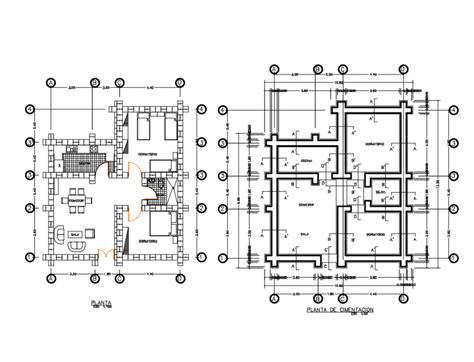 Foundation plan and layout plan details of single story house dwg file | How to plan, Story ...