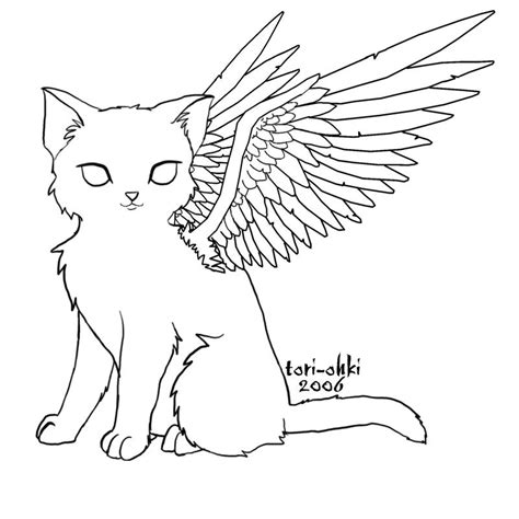 Anime Cats With Wings Coloring Pages