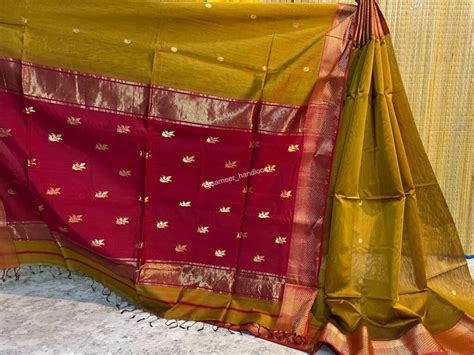 Maheshwari Leaf Buti Sarees – Sameer Handloom