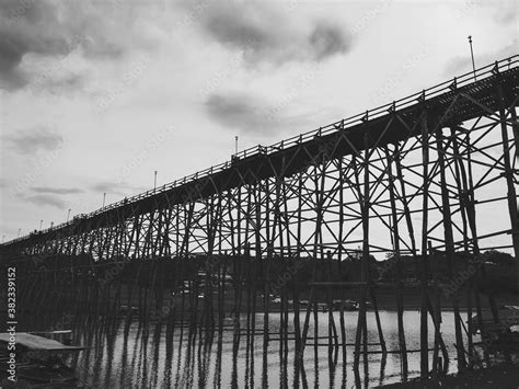 KANCHANABURI,THAILAND 12 july 2020 - Sapan mon bridge,located SangKraburi District,Kanchanaburi ...