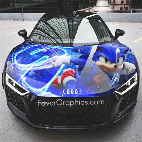 Sonic The Hedgehog Itasha Car Vinyl Hood Wrap Decal Sticker – Favor ...