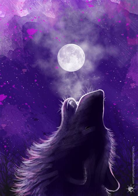 Moon Spell by UnicatStudio on deviantART | Papel de parede de lobo, Desenho de lobos, Imagem de lobo