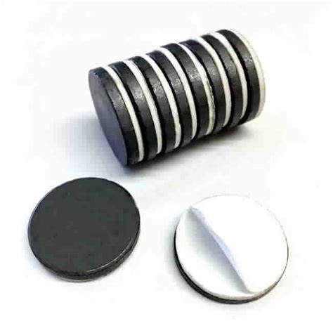 Ø25mm x 3mm Self Adhesive Round Ceramic Ferrite Magnets - MPCO Magnets