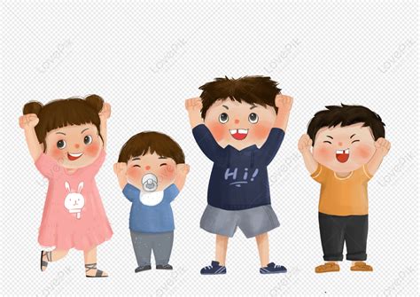 Happy Cheering Children PNG Image And Clipart Image For Free Download - Lovepik | 401735678