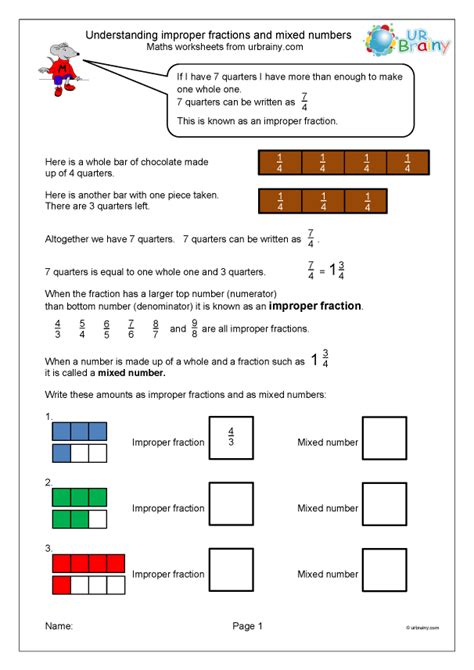 improper fraction on number line