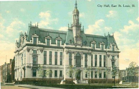 East St. Louis, Illinois, City Hall, vintage postcard, historic photo