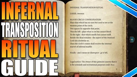 Infernal Transportation Ritual - Reach The House Of Hope Guide In ...