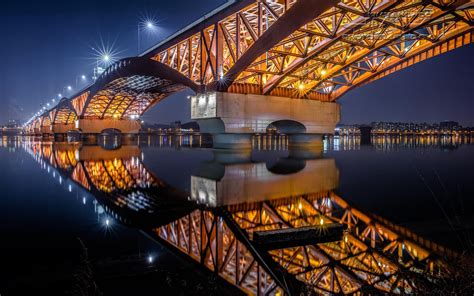 south, seongsu, bridge, 2K, korea, han, seoul, river HD Wallpaper