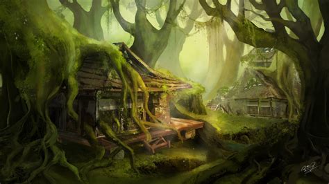 ArtStation - Ruin forest village