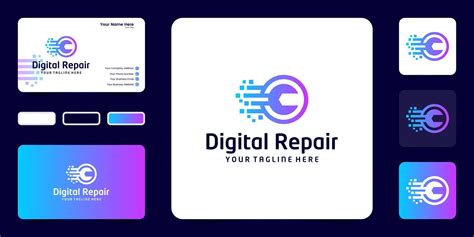 digital repair logo design template 10261020 Vector Art at Vecteezy