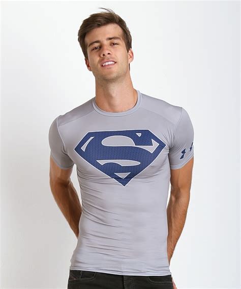 Under Armour Superman Heatgear Compression Shirt Steel 1255037-035 ...