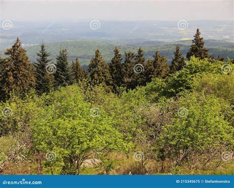 View from the GroÃŸer Feldberg (Taunus Mountains, Hochtaunuskreis, Germany) Stock Image - Image ...