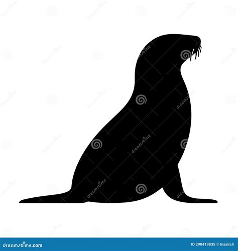 Sea lion silhouette stock illustration. Illustration of drawing - 290419835