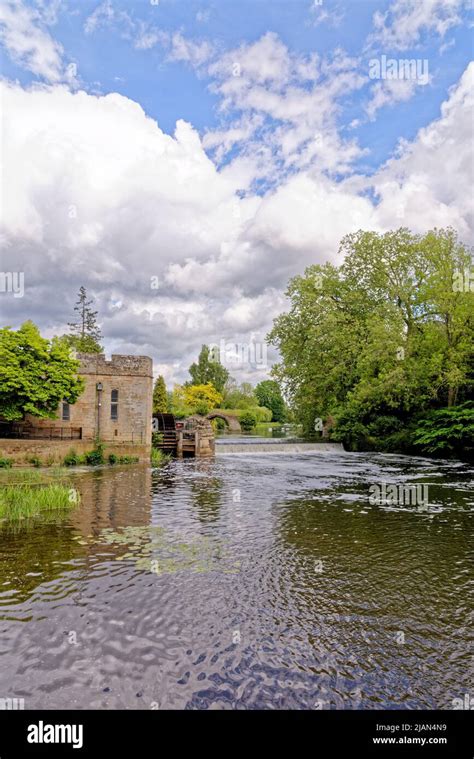 Remains of medieval Old Castle Bridge over the River Avon - Warwick ...