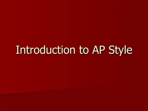 Introduction To Ap Style | PPT