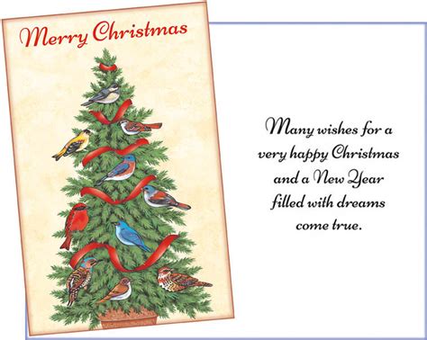 Merry Christmas Bird Tree Card