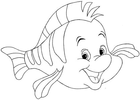 Flounder (Disney's The Little Mermaid) (Line art) by raptoruos-knight ...