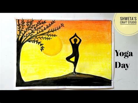 Yoga Day Poster Drawing / Silhouette Manol International Yoga Day Schwarz Schon Wunderschonen ...