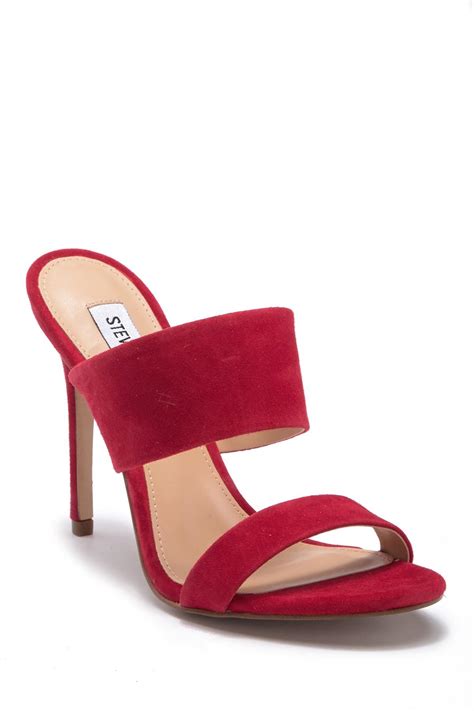 Steve Madden Suede High Heel Sandal in Red Suede (Red) - Lyst