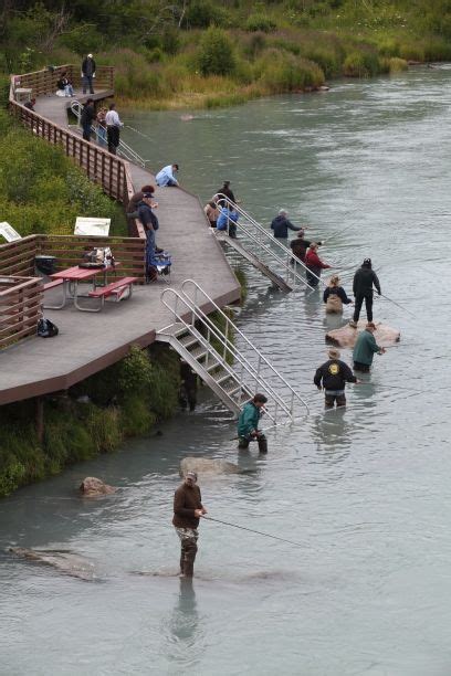 Soldotna, Alaska offers many public access fishwalks along the banks of the Kenai River. North ...