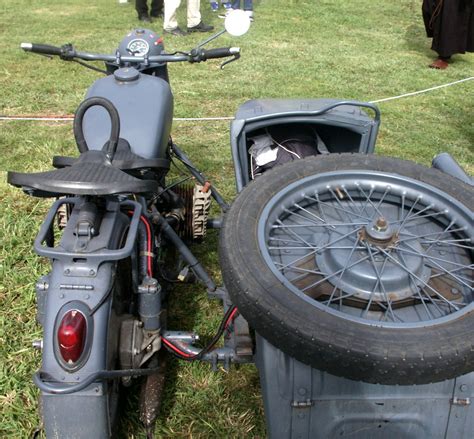 Rear view of German WW2 motorcycle with sidecar - History … | Flickr