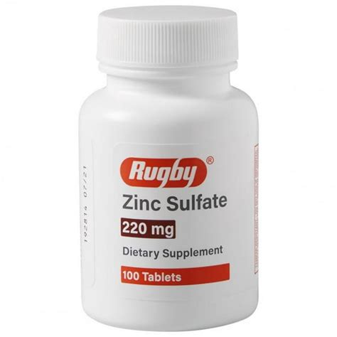 Zinc Sulfate 220 mg 100 Count Tablets | Dietary Supplement - Walmart ...