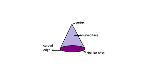 A cone has curved faces.