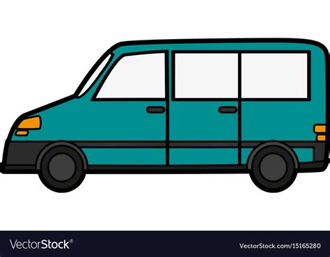 Car van sideview cartoon icon imag Royalty Free Vector Image