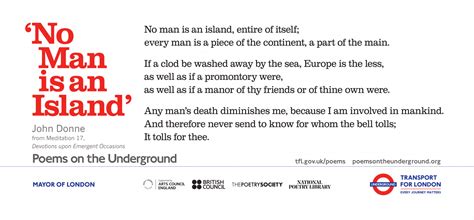 No Man is an Island – Poems on the Underground