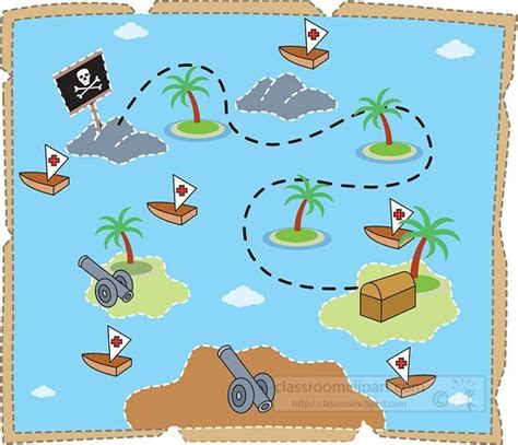 Pirate Clipart-treasure map clipart