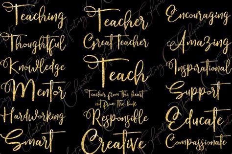 Teacher Word Art Overlay Teaching Clipart for Students and - Etsy