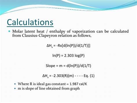 Enthalpy of vaporization of liquid