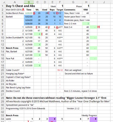 Bigger Leaner Stronger Workout Tracker - WorkoutWalls