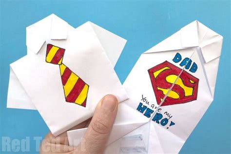 Easy Origami Shirt - Father's Day Card - Red Ted Art - Kids Crafts | Fathers day crafts, Origami ...