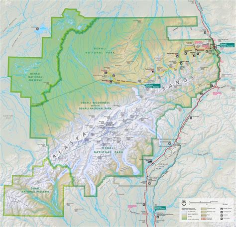 Denali National Park trail and camping map