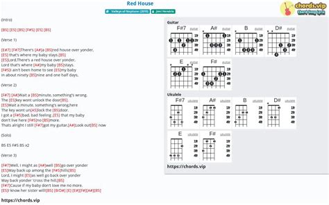 Chord: Red House - tab, song lyric, sheet, guitar, ukulele | chords.vip