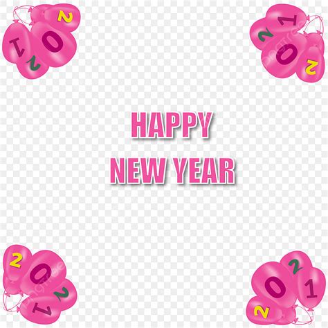 Pink Color Happy New Year Png Design, Pink, 2021, Text PNG and Vector with Transparent ...