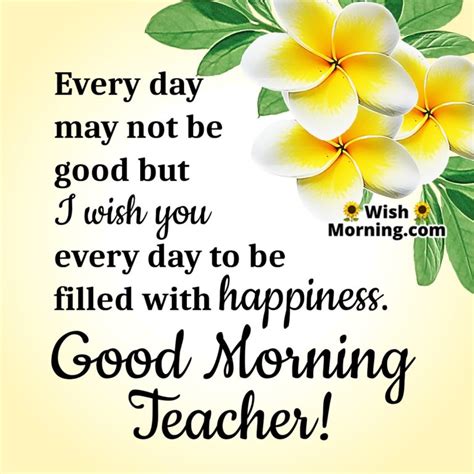 Good Morning Wishes For Teacher - Wish Morning