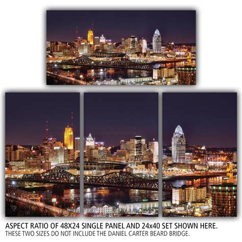 Cincinnati Skyline on Canvas Large Wall Art Cincinnati - Etsy