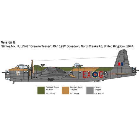 Italeri Stirling MkIII RAF British Military Bomber Aircraft Model Kit Scale 1:72