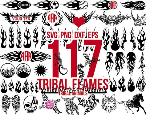 Tribal flames svg, Tribal flames png, Tribal flames dxf, Tribal flames cricut, Tribal flames ...