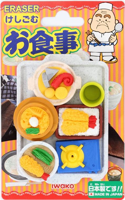 Iwako erasers Japanese food 6 pieces set - Food Eraser - Eraser ...