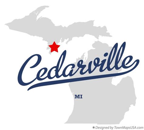 Map of Cedarville, Menominee County, MI, Michigan