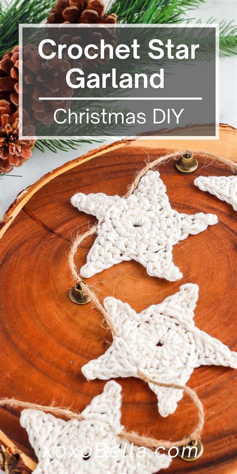 How to Make a Crochet Star Garland Christmas Decoration - xoxoBella