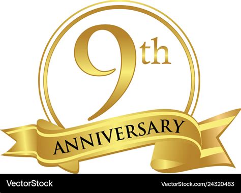 9th anniversary celebration logo Royalty Free Vector Image