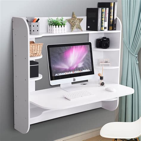 Zimtown Wall Mounted Computer Desk Floating Office Home PC Table With ...