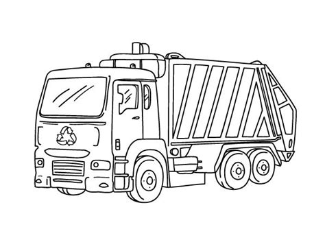 Free printable garbage truck coloring page. Download it at https://museprintables.com/download ...