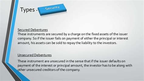 Debentures Bonds and Term Loans