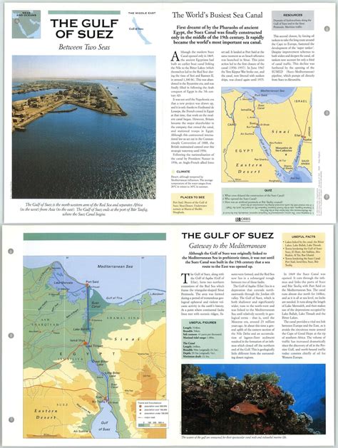 The Gulf Of Suez - Seas & Oceans - Atlas Of The World - Fact File Fold-Out Page