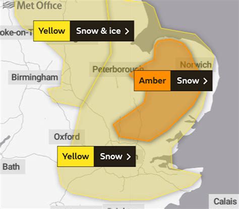 UK snow forecast: Met Office warnings cover UK as map shows up to 17 ...